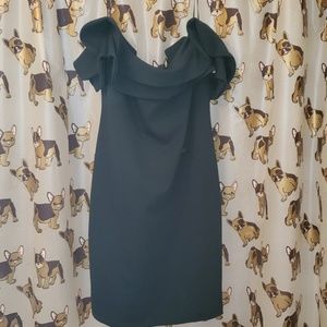 Teal bodycon dress ruffles XL MindCode